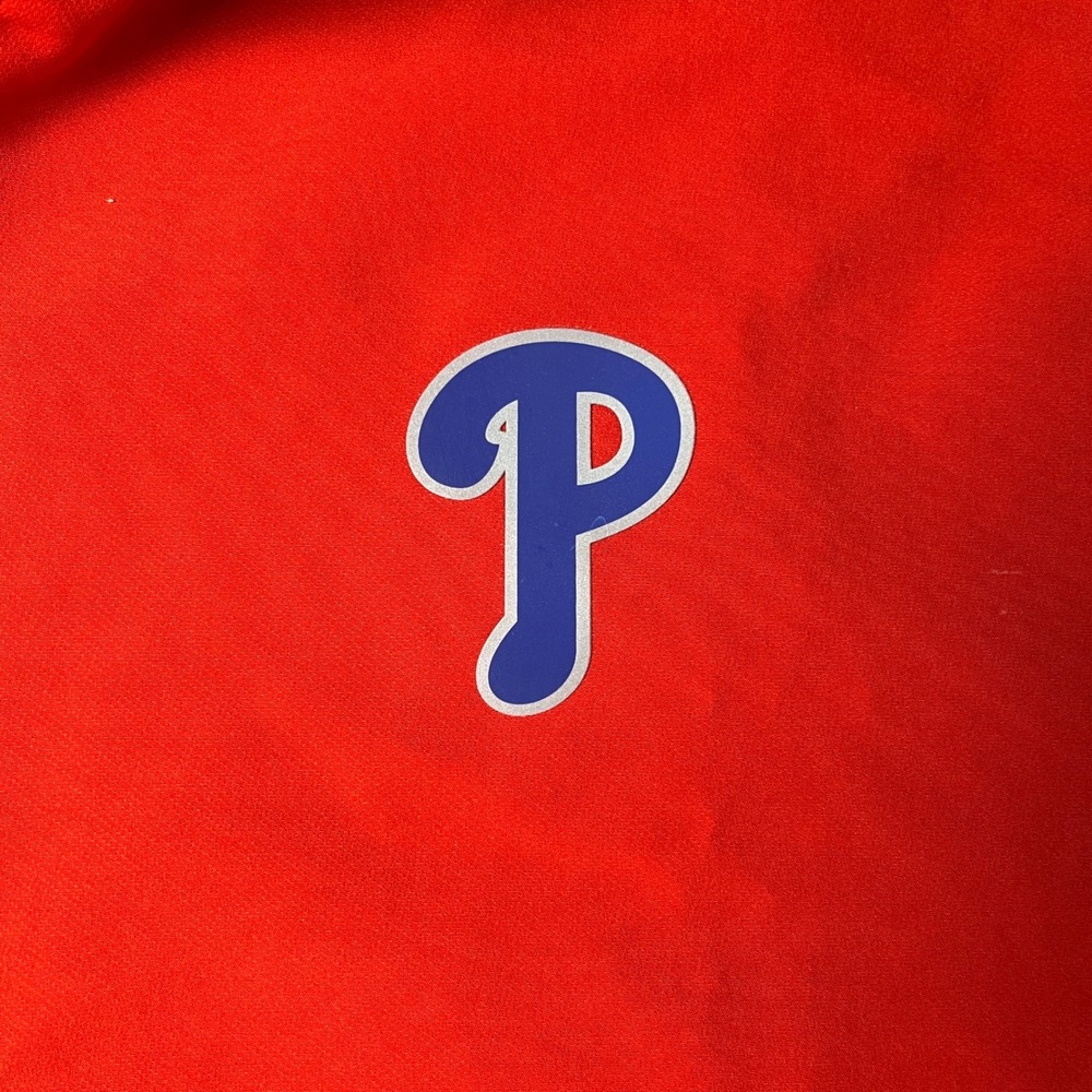 Fanatics Philadelphia Phillies Pullover Mens Large Red Quarter Zip MLB Logo - Picture 4 of 9